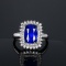 14k Gold 4.43 Ct Natural Sapphire & Diamond & Cocktail Ring/pendant