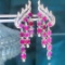 14k Gold 4.76 Ctw Natural Sapphire & Diamond Earrings