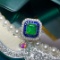 14k Gold 2.27 Ctw Vivid Green Natural Emerald & Diamond & Cocktail Ring