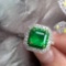 14k Gold 1.81 Ct Vivid Green Natural Emerald & Diamond Ring/pendant