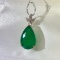 14k Gold 5.27 Ctw Vivid Green Natural Emerald & Diamond Pendant