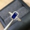 14k Gold 1.06 Ctw Natural Sapphire & Diamond & Solitaire Ring