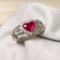 14k Gold 1.65 Ctw Intense Red Natural Ruby & Diamond Ring