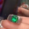14k Gold 1.54 Ctw Vivid Green Natural Emerald & Diamond & Men¡¯s Ring