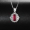 14k Gold 1.04 Ctw Vivid Red Natural Ruby & Diamond Pendant