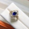 14k Gold 1.86 Ctw Natural Sapphire & Diamond & Art Deco Ring/pendant
