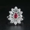 14k Gold 0.76 Ctw Natural Ruby & Diamond Ring
