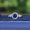 14k Gold 1.52 Ctw Vivid Blue Natural Sapphire & Diamond & Cocktail Ring