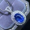 14k Gold 1.50 Ct Natural Sapphire & Diamond Pendant