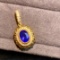 14k Gold 1.14 Ctw Vivid Blue Natural Sapphire & Diamond Pendant
