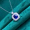 14k Gold 1.00 Ct Natural Sapphire & Diamond Necklace