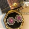 14k Gold 2.39 Ctw Natural Sapphire & Diamond Earrings