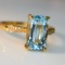 14k Gold 2.19 Ctw Natural Aquamarine & Diamond Ring