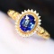 14k Gold 1.14 Ctw Natural Sapphire & Diamond Ring