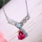 14k White Gold 1.23 Ctw Natural Tourmaline & Sapphire Pendant