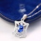 14k White Gold 1.32 Ctw Natural Sapphire & Diamond Pendant