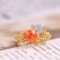 14k Yellow Gold 4.50 Ctw Natural Spessartine & Diamond Ring