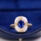14k Yellow Gold 1.38 Ctw Natural Sapphire & Diamond Ring