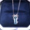 14k White Gold 1.40 Ctw Natural Aquamarine & Diamond Pendant