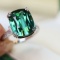 14k White Gold 11.22 Ct Natural Tourmaline & Diamond Ring
