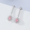 14k White Gold 1.51 Ctw Natural Pink Diamond & Diamond Earrings