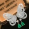 14k White Gold 0.80 Ctw Natural Emerald & Diamond Earrings