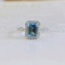 14k White Gold 1.26 Ctw Natural Aquamarine & Diamond Ring