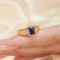 14k Yellow Gold 1.55 Ct Natural Sapphire & Diamond Ring