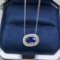 14k White Gold 1.31 Ctw Natural Sapphire & Diamond Pendant