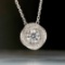 14k White Gold 0.3 Ct Natural H Diamond Pendant
