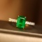 14k White Gold 1.91 Ct Natural Emerald & Diamond Ring