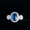 14k White Gold 1.73 Ctw Natural Sapphire & Diamond Ring