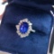 14k White Gold 4.28 Ctw Natural Sapphire & Diamond Ring