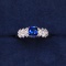 14k White Gold 1.39 Ctw Natural Sapphire & Diamond Ring
