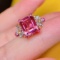 14k White Gold 4.23 Ctw Natural Tourmaline & Diamond Ring