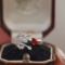 14k White Gold 0.34 Ct Natural Ruby & Diamond Ring