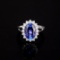 14k White Gold 4.68 Ctw Natural Sapphire & Diamond Ring