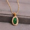 14k White Gold 1.0 Ct Natural Emerald & Diamond Pendant