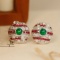 14k White Gold 2.46 Ctw Natural Emerald & Ruby Earrings