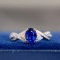 14k White Gold 1.73 Ctw Natural Sapphire & Diamond Ring
