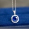 14k White Gold 1.62 Ctw Natural Sapphire & Diamond Pendant