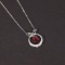 14k White Gold 0.27 Ctw Natural Ruby & Diamond Pendant