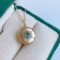 14k Yellow Gold 0.25 Ct Natural Emerald & Diamond Pendant