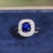 14k White Gold 1.22 Ct Natural Sapphire & Diamond Ring