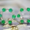 14k Yellow Gold 4.26 Ctw Natural Emerald & Diamond Earrings