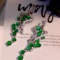 14k White Gold 5.97 Ctw Natural Emerald & Diamond Earrings