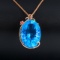 14k Gold 36.74 Ctw Natural Topaz & Diamond Pendant