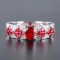 14k Gold 0.60 Ctw Vivid Red Natural Ruby & Diamond Ring