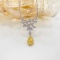 14k Gold 1.44 Ctw Natural Yellow Diamond & Diamond Necklace
