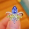 14k Gold 1.24 Ctw Natural Sapphire & Diamond Ring